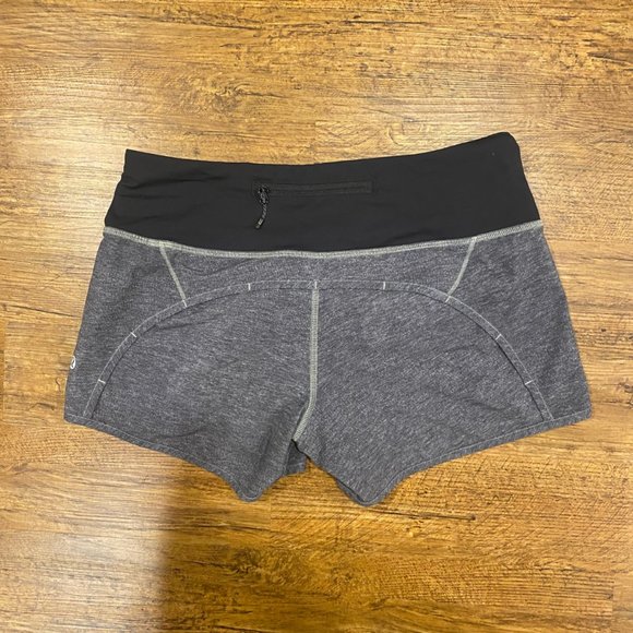 Lululemon Heather Gray Lined Workout Running Jogging Gym Active Shorts Women's 4 - Picture 2 of 8